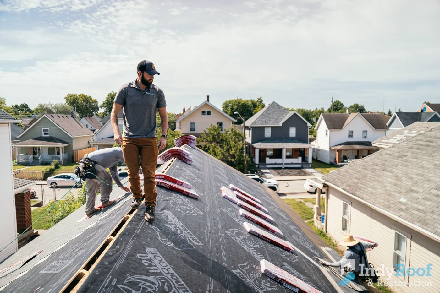 Flashing and seam work in Anson