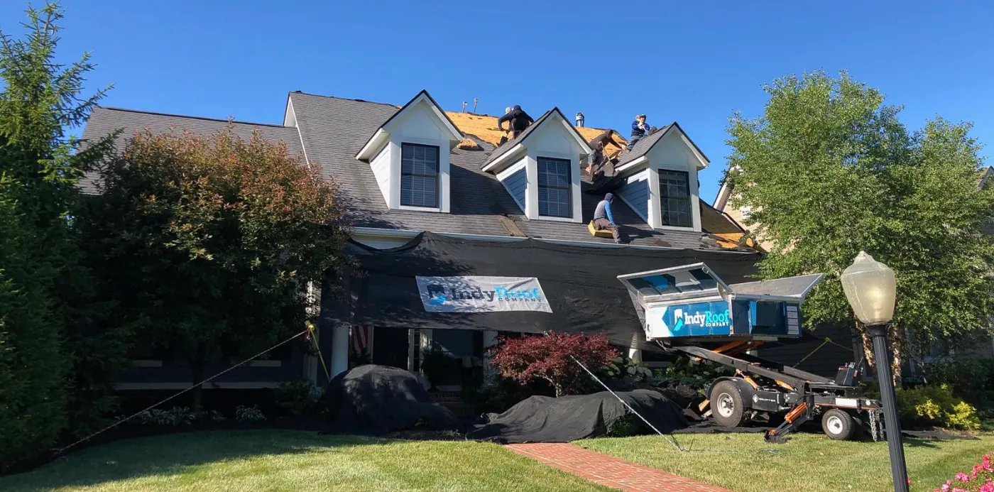 Storm damage documentation on a Anson commercial building